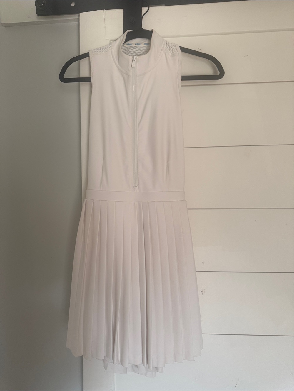 Prince Pickleball White Sleeveless Pleated Tennis Dress open back
